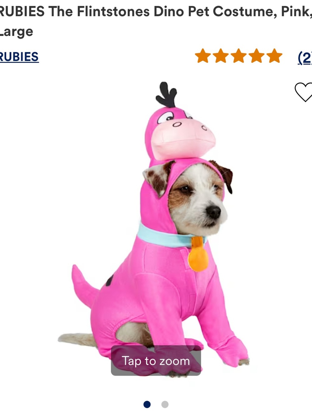 The Flintstones Dino Pet Dog Costume by Rubies Size XLarge